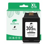 COLORETTO 305XL Nero Sostituzione Cartucce d'inchiostro Per HP 305 XL Black Compatibile con DeskJet 2710 2710e 2720 2720e 2721 2722 Deskjet Plus 4110 4120 4122 4130 ENVY 6432 6032 6032e 6430 6030e