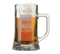 Colorfamily Boccale da birra con incisione personalizzabile Questa bionda è l'unica che ti è concessa! - personalizza con il nome della tua lei - bicchiere in vetro 50 cl