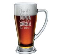 Colorfamily Boccale da birra con incisione personalizzabile Questa bionda è l'unica che ti è concessa! - personalizza con il nome della tua lei - bicchiere in vetro 38 cl