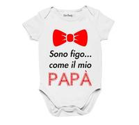 Colorfamily Body da neonato Sono bello come il mio papà - body simpatico - papillon - idea regalo