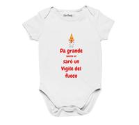 Colorfamily Body da neonato Vigile del fuoco - da grande anche io sarò un vigile del fuoco - body simpatico - idea regalo