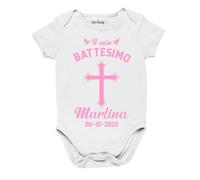 Colorfamily Body Neonato Battesimo PERSONALIZZABILE Il mio battesimo Personalizzato con nome e data femminuccia