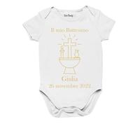 Colorfamily Body Neonato Battesimo Personalizzabile Il Mio con Nome e Data - Bodino per Uso diurno