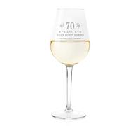 Colorfamily Calice Vino 50 cl 70 anni Buon Compleanno con incisione Idea regalo