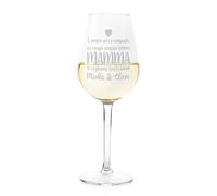 Colorfamily Calice Vino Mamma 50 cl Personalizzabile con Nome con Incisione L'amore vero è composto da cinque semplici lettere Idea Regalo Festa della Mamma Natale Compleanno
