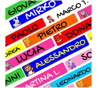 Colorfamily Etichette adesive personalizzate con nome per matite, penne, libri quaderni, scuola, asilo, elementari, primaria. Set da 100 pezzi, dimensioni 4,6 x 0,8 cm