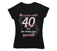 Colorfamily Maglietta Compleanno Donna 40 Anni Mi Ci Sono Voluti 40 Anni per Essere così Speciale Manica Corta Taglia S