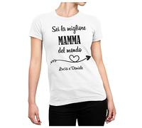 Colorfamily Maglietta Mamma Sei la Migliore Mamma del Mondo - Personalizzata con Nome dei Bimbi
