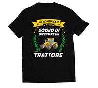 Colorfamily Maglietta Uomo Divertente Trattore Agricoltore Idea Regalo Simpatica Attenzione Io Non Russo Sogno di Diventare Un Trattore