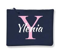 COLORFAMILY Pochette Donna PERSONALIZZABILE con Iniziale e Nome - Lettera Y - 100% cotone Canvas