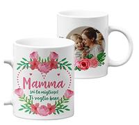 Colorfamily Tazza Personalizzata con foto Mamma Sei la Migliore! Ti voglio bene Mug 11 Oz