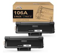 colorfly 106A W1106A toner Con Chip compatibile per HP 106A per Laser 107w | compatibile per HP 106A per Laser 107w 107a 107r per MFP 137fnw 137fwg 135a 135r 135w 135wg (Nero, 2-Pack)