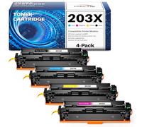 colorfly 203X Compatibile con HP 203X 203A CF540X CF540A per HP M281fdw Toner per Color Laserjet Pro MFP M281fdw M254dw M254nw M281fdn M280nw M281cdw M254dn (4 Pack Con Chip)