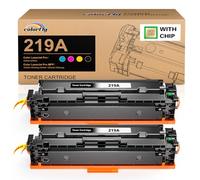colorfly Toner 219A W2190A con ChIP compatibile con toner 219A 219X W2190X per HP 219A 219X per HP Color LaserJet Pro MFP 3302FDWG MFP 3302SDWG 3302FDNG per toner (2 nero)