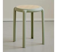 Colorful 18 pollici Stackable Round Bar Stools, portatile in plastica & rattan Design, No Back Support, Ideal for Kitchen & Dining, Lightweight & Space-Saving Seating