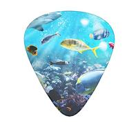 Colorful 3D Nature Scenic of Sea Underwater of Tropical Fishes Il plettro per chitarra, per chitarre acustiche, elettriche, basso - tocco naturale, confezione da 12, multicolore.