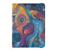 Colorful Abstract Cosmic Dust Planets Space_3 Portafoglio da viaggio decorativo da donna porta passaporto portafoglio Combo Carino passaporto Libro Impermeabile, polvere cosmica astratta colorata