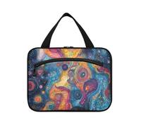 Colorful Abstract Cosmic Dust Planets Spazio appeso borse da viaggio per le donne con gancio, necessità progettista appeso borse da toilette per le donne che viaggiano viaggiando cartera para