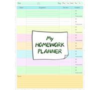 Colorful ADHD-Friendly Homework Planner: Daily Assignment Tracker for Middle, High School & College Students