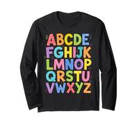 Colorful Alphabet ABC Teacher Classroom Letters Maglia a Manica