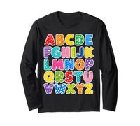 Colorful Alphabet ABC Teacher Classroom Letters Maglia a Manica