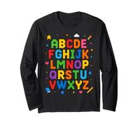Colorful Alphabet ABC Teacher Classroom Letters Maglia a Manica