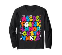 Colorful Alphabet ABC Teacher Classroom Letters Maglia a Manica