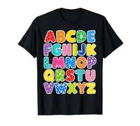 Colorful Alphabet ABC Teacher Classroom Letters Maglietta
