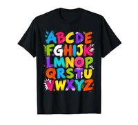 Colorful Alphabet ABC Teacher Classroom Letters Maglietta