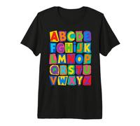 Colorful Alphabet ABC Teacher Classroom Letters Maglietta Premium