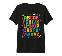 Colorful Alphabet ABC Teacher Classroom Letters Maglietta Premium
