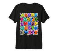 Colorful Alphabet ABC Teacher Classroom Letters Maglietta Premium