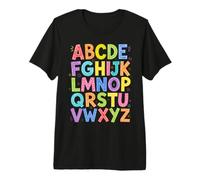Colorful Alphabet ABC Teacher Classroom Letters Maglietta Premium
