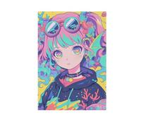 Colorful Anime Girl Art bandiere all'aperto banner felice anno nuovo banner per la decorazione del patio 28x40 double sided