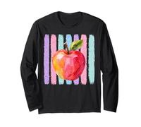 Colorful Apple Watercolor Art Teacher Appreciation Design Maglia a Manica