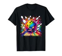 Colorful Arrabbiato Bowling Ball Colpire Pins Esplosione Maglietta