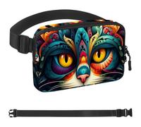 Colorful Art Cat-1342 - Marsupio a tracolla per uomo e donna, marsupio per viaggi, casual, passeggiate, corsa, escursionismo, ciclismo, multicolore, 4 x 23 x 15 cm, Multicolore,