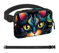 Colorful Art Cat-1343 Marsupio per uomini e donne, marsupio con tracolla regolabile, alla moda, borsa a tracolla ovunque, per viaggi all'aperto, corsa, escursionismo, multicolore, 4 x 23 x 15 cm,