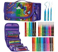Colorful Art Co. Set Colori per Bambini Profumati - Set di Pennarelli Lavabili per Bambini in Astuccio Scuola a Valigetta - 38 Pennarelli Punta Grossa e Fine al Profumo di Frutta - Regalo Bambina