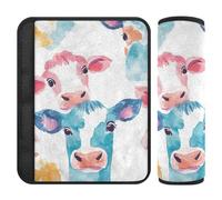 Colorful Art Cow 2 Pack spalla pad per il rilascio della cinghia stress al collo e spalle per berlina funda para cinturón de carro