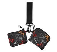 Colorful Art Trend Graffiti Portafoglio portamonete da donna porta carte di credito piccolo portatile con cerniera portafoglio con portachiavi per signora 2 confezioni, graffiti colorati alla moda,