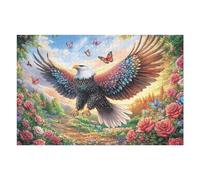 Colorful Bald Eagle in Sunny Flower Field Puzzle 1000 Pezzi Per Natale Feste E Compleanni Rompicapo Intelligente Idea Regalo Per Lui Padre E Fratello in Ogni Occasione 1000 PCS