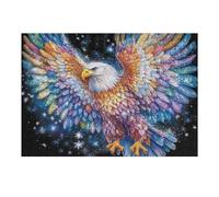 Colorful Bald Eagle with Snowflake Patterns Puzzle 300 Pezzi Arte Pop Mondiale Collezione Arte Pop Rompicapo Divertente E Colorato Idea Regalo Per Giovani Adulti 300 PCS