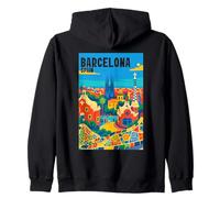 Colorful Barcellona Spagna Parco Gaudí & Sagrada Familia Viaggi Felpa con Cappuccio