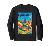 Colorful Barcellona Spagna Parco Gaudí & Sagrada Familia Viaggi Maglia a Manica