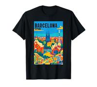 Colorful Barcellona Spagna Parco Gaudí & Sagrada Familia Viaggi Maglietta
