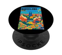 Colorful Barcellona Spagna Parco Gaudí & Sagrada Familia Viaggi PopSockets PopGrip Adesivo