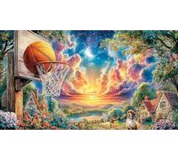 Colorful-basketball-splashing-through-hoop Puzzle per adulti 1000 pezzi Gioco educativo relax Regalo divertente & Attività in casa per adulti e bambini di 12+ anni Bellissimo puzzle 38x52/1000 pezzi
