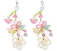 Colorful Beaded Butterfly Flowers Earrings For Women Summer Beach Handmade Bead Earrings Bohemia Hoop Dangle Tassel Earring
