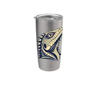 Colorful Bearded Dragon Face Reptile Animal Lover Bicchiere termico in acciaio inox doppia parete